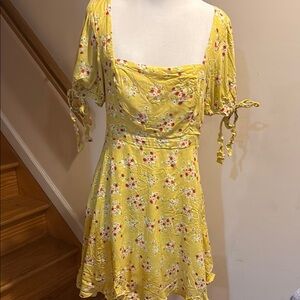 Floral Yellow Mini Dress